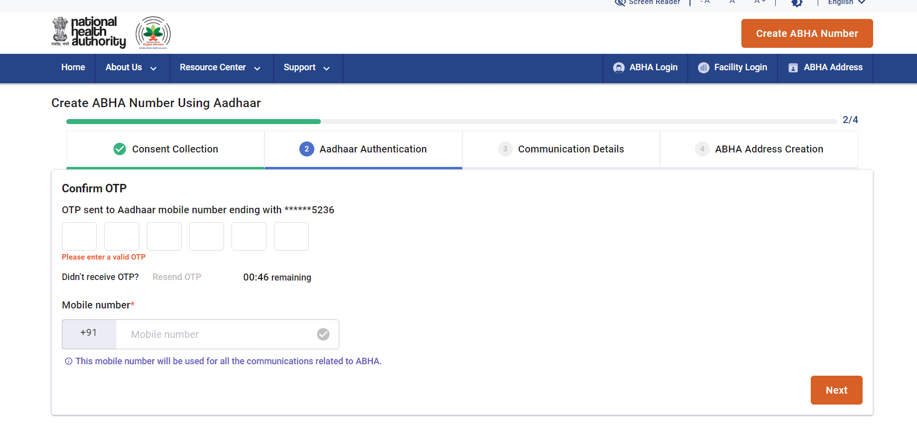 Apply for an ABHA Card online