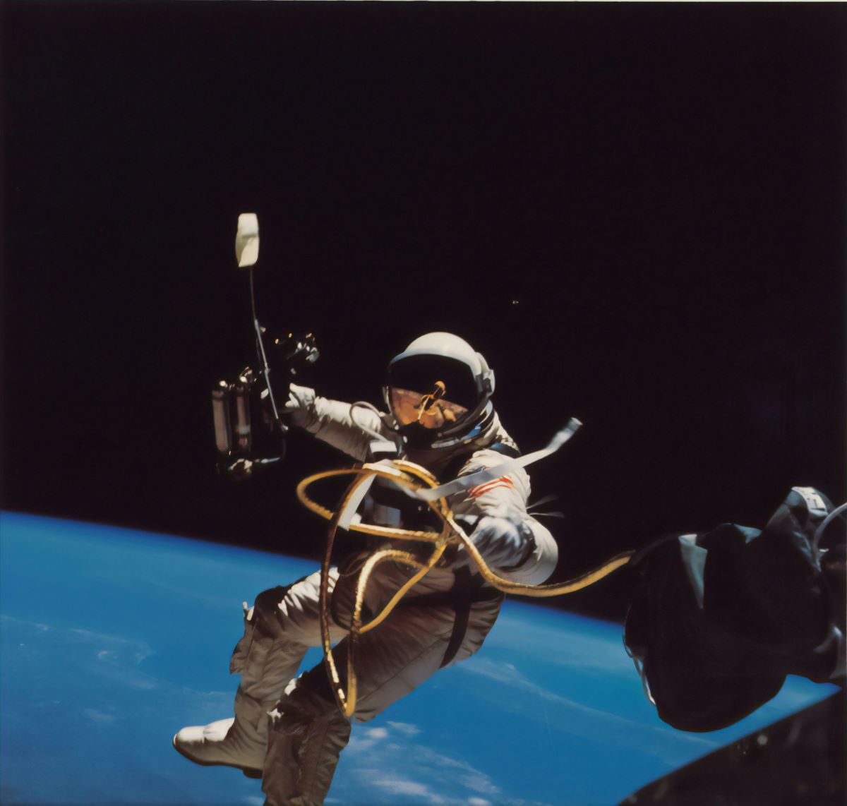 astronaut examining the space 