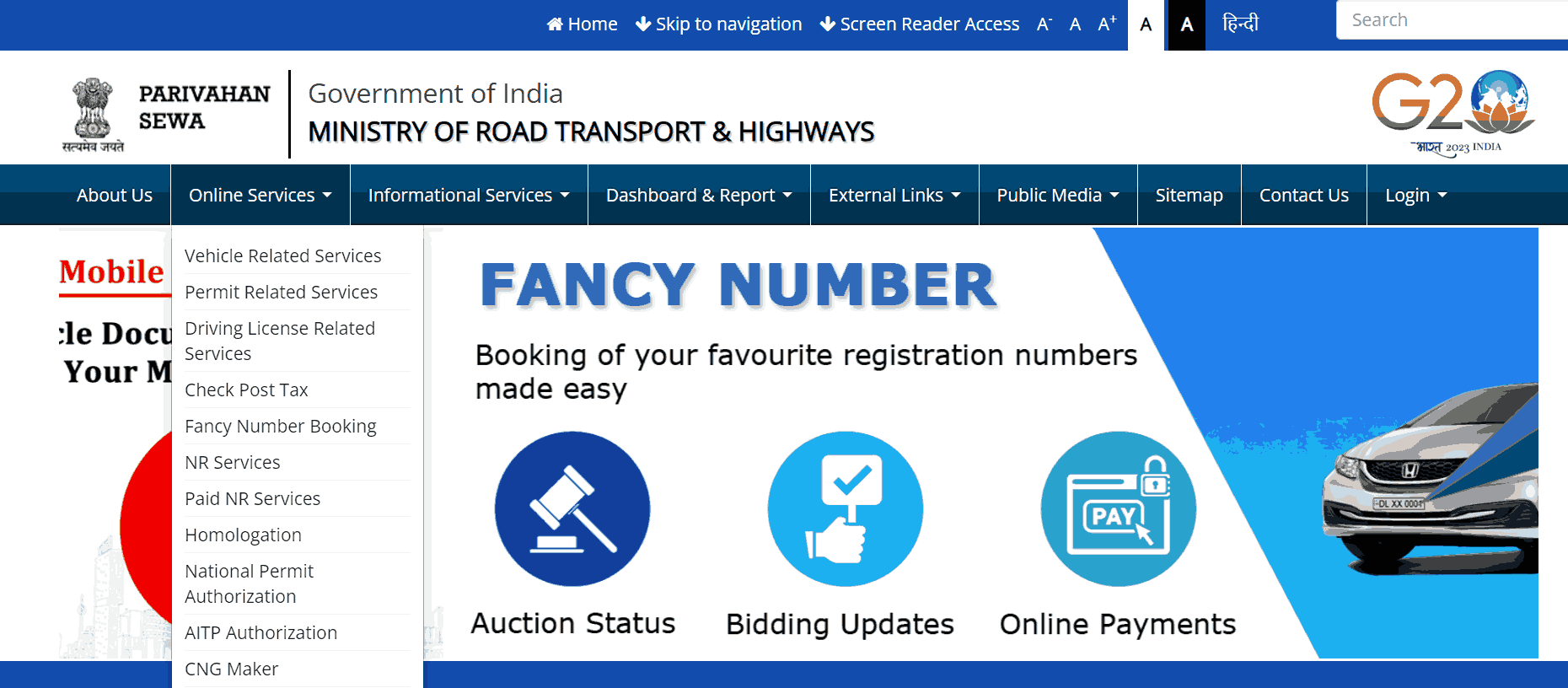 Parivahan seva portal