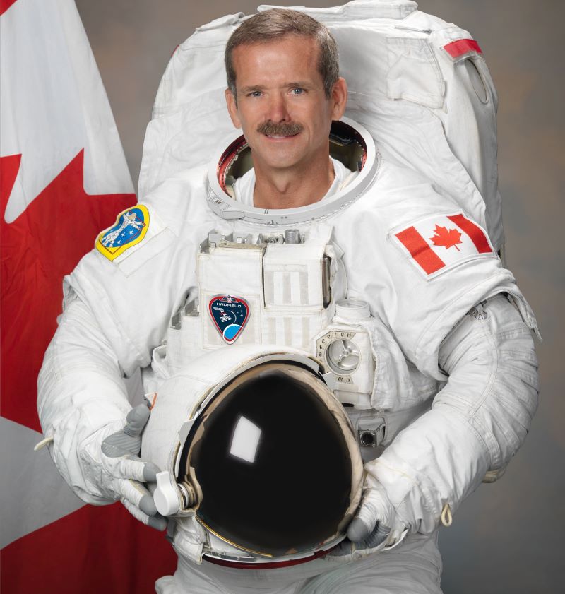chris hadfield in astronaut suite