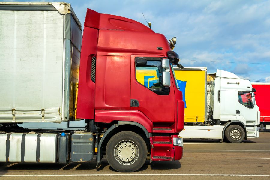 colourful modern big semi trucks