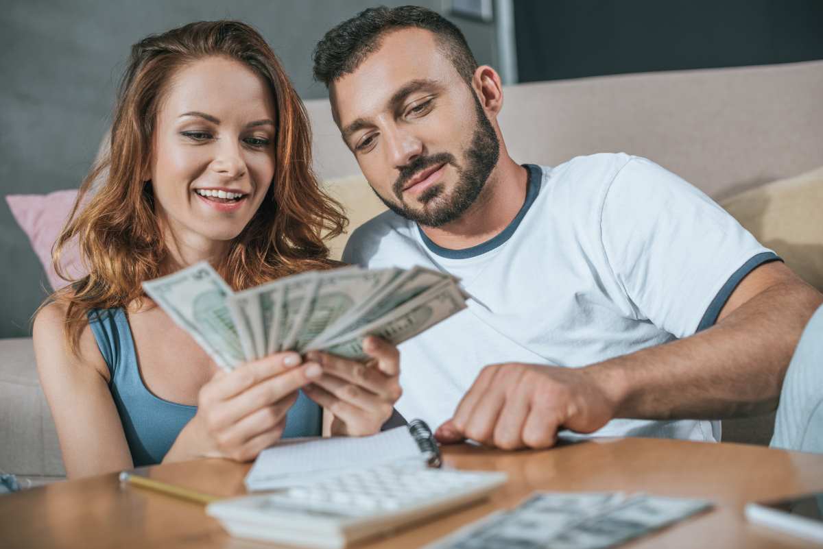 Couples discussing finance plan