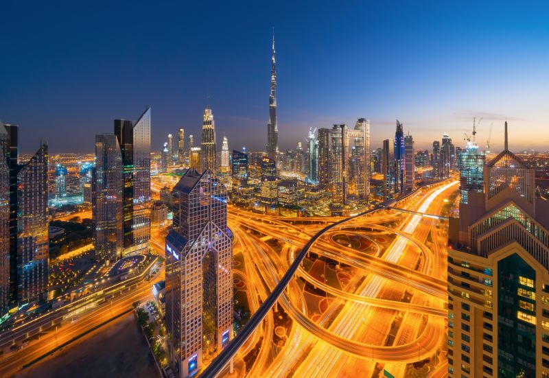 dubai city night view
