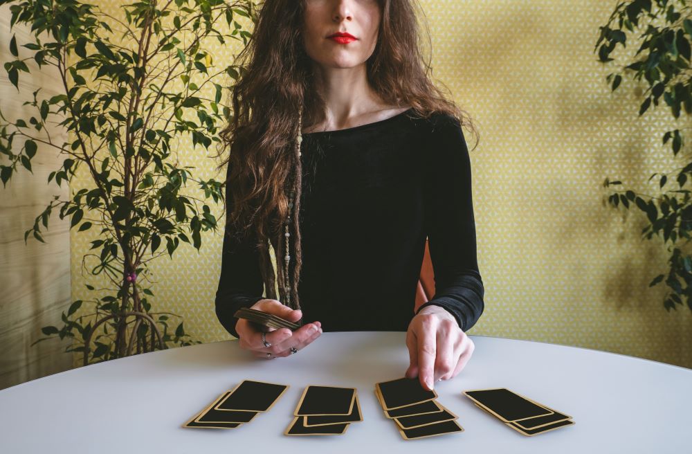 a girl flushing cards