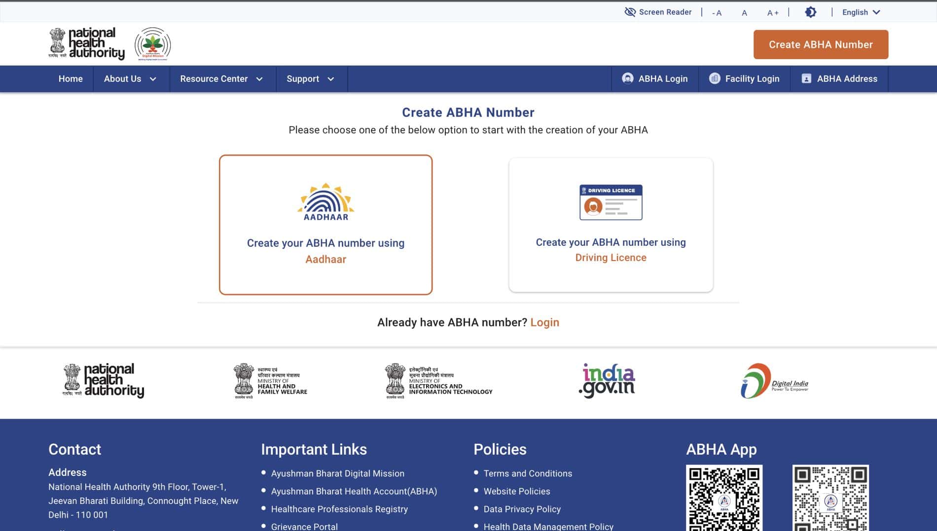 Apply for an ABHA Card Online