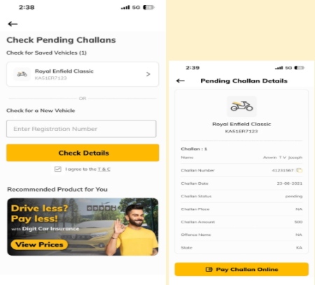 steps to check whether the e-challan is fake or real