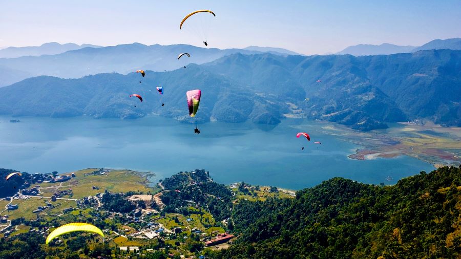 aerial view of nepal