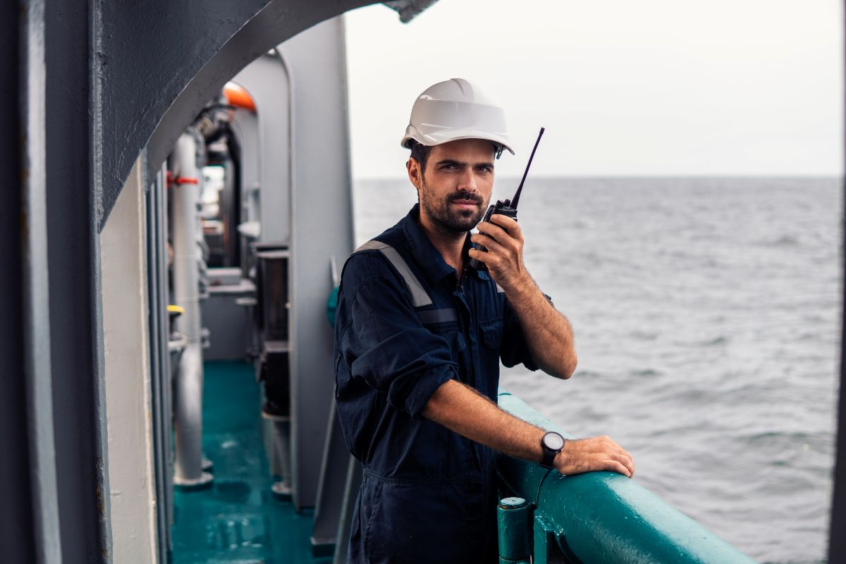 marine engineer at work