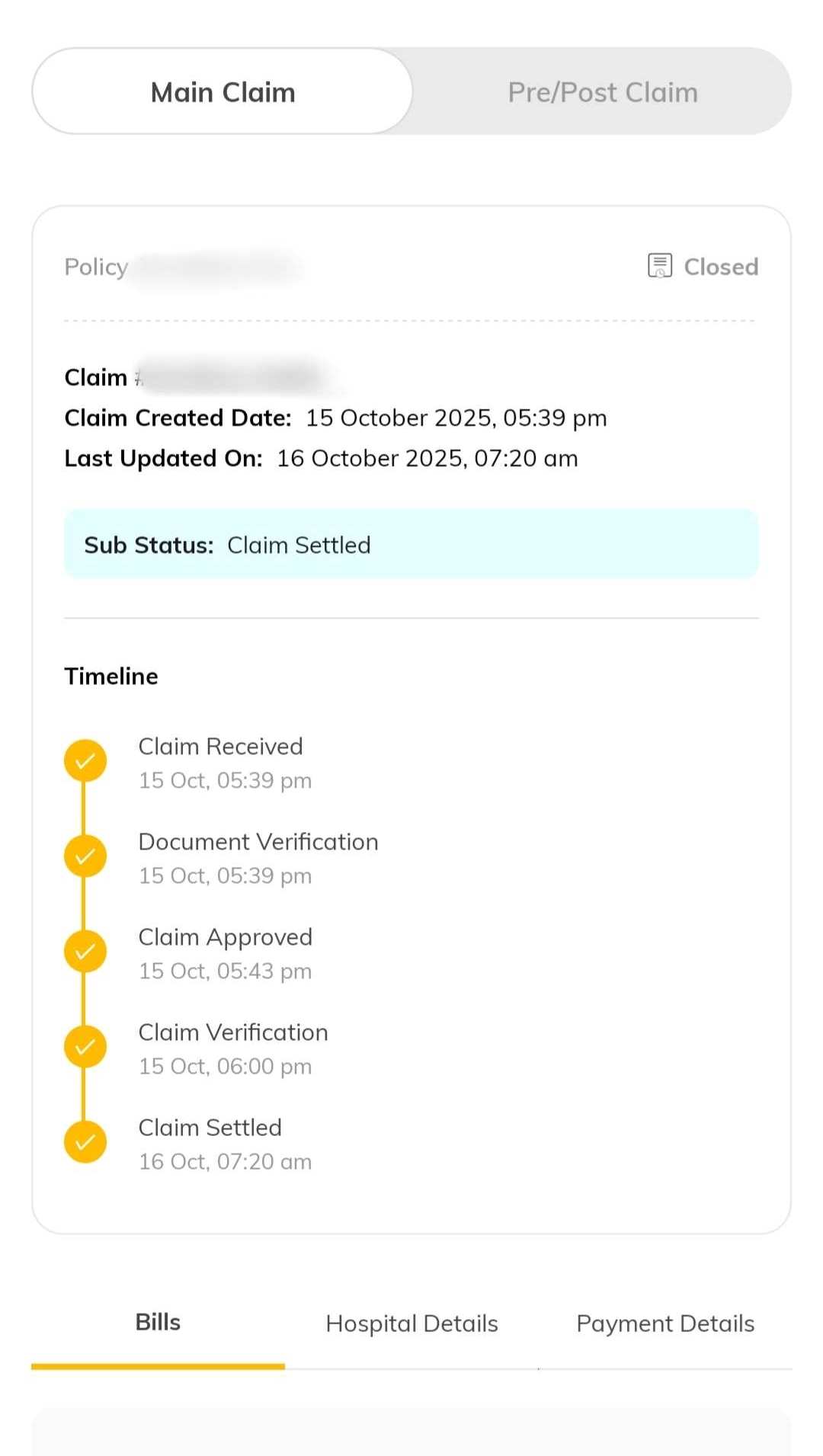 Claim Status Section 