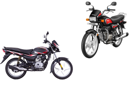 bajaj platina and splendor in white background