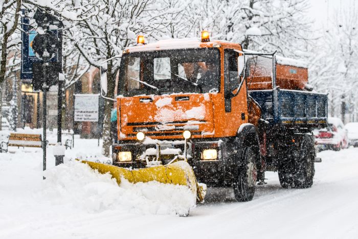 truck carrying snow