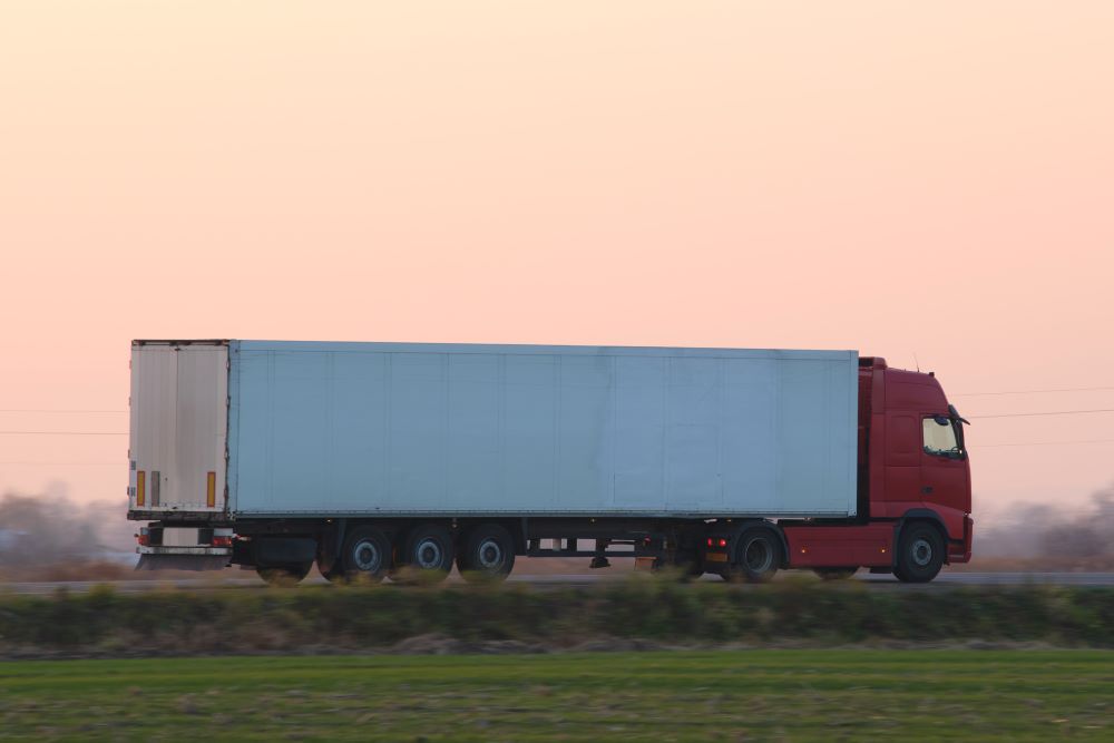 semi truck on road