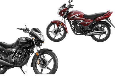 honda shine and unicorn in white background