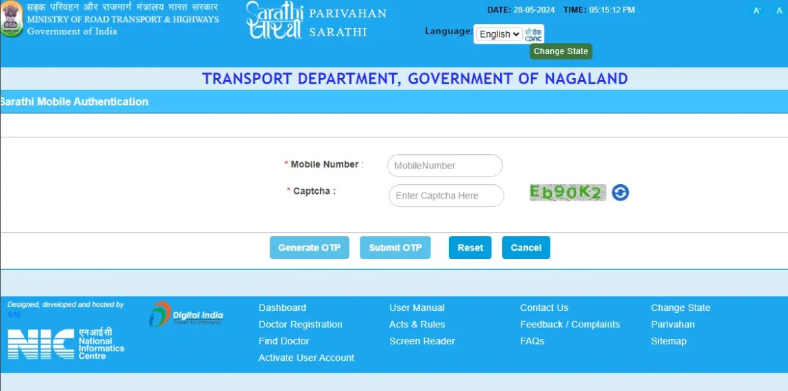 Step five of how to apply for driving licence in nagaland