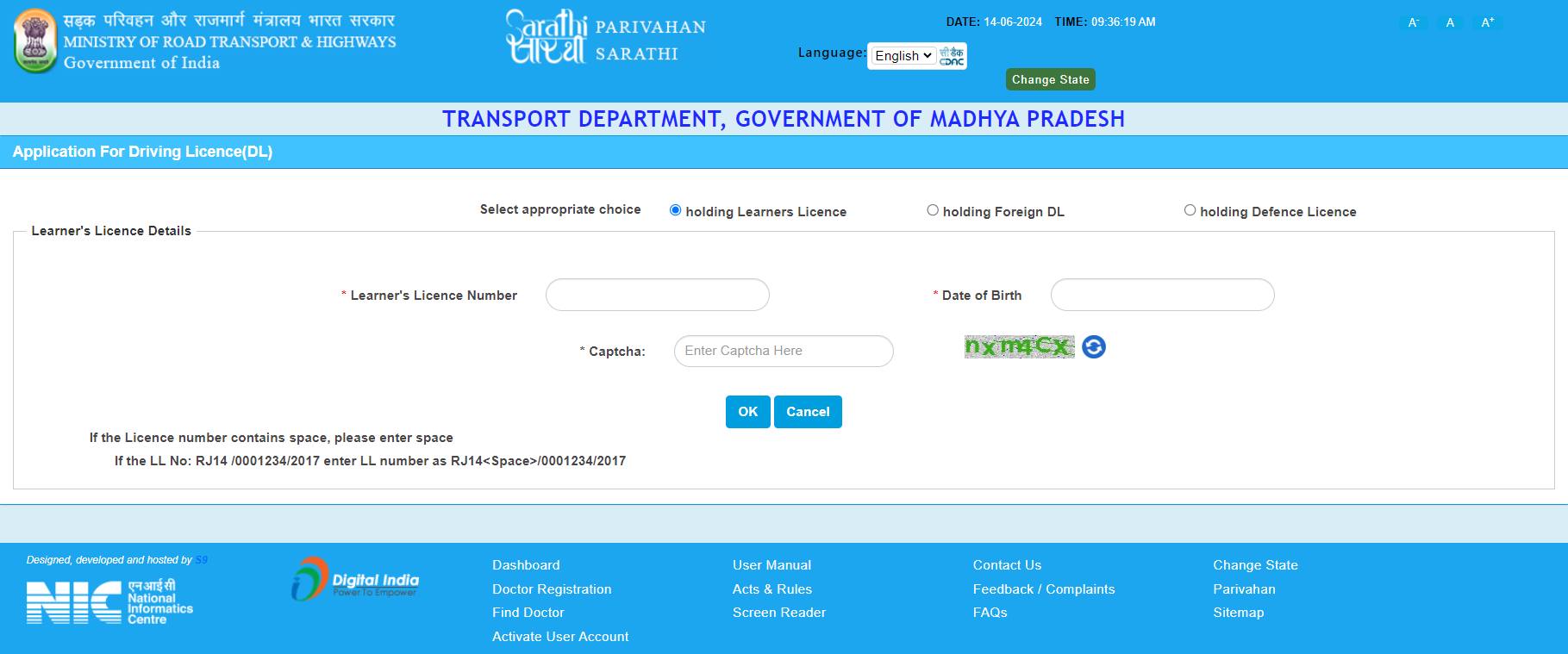 Apply for driving licence