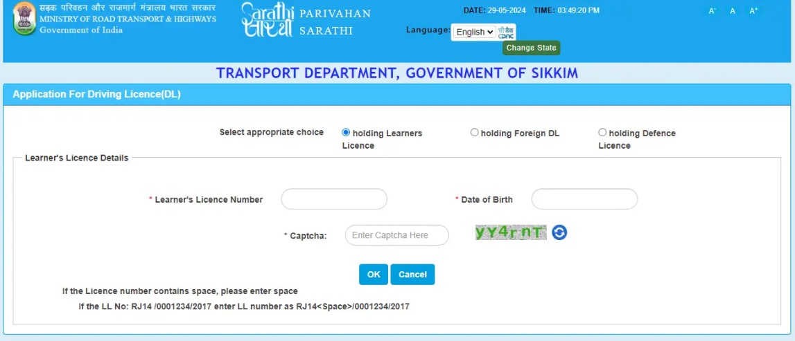 apply for driving licence