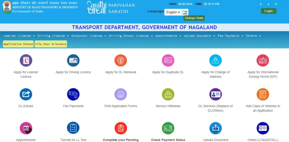 step three of how to apply for driving licence in nagaland