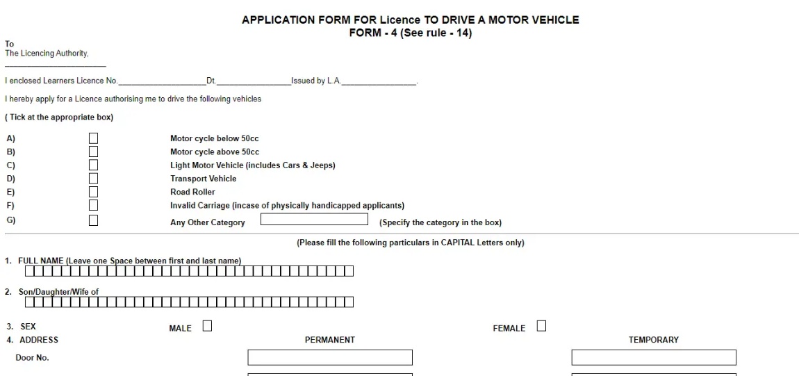 apply for driving licence