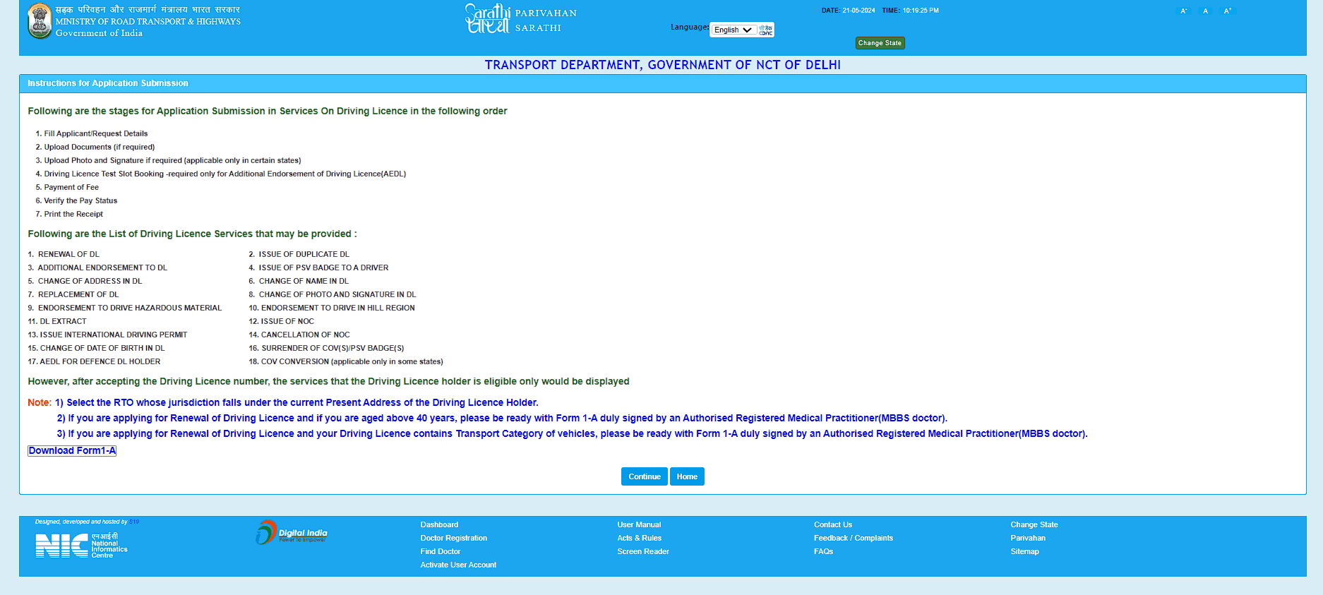 Parivahan Seva Portal