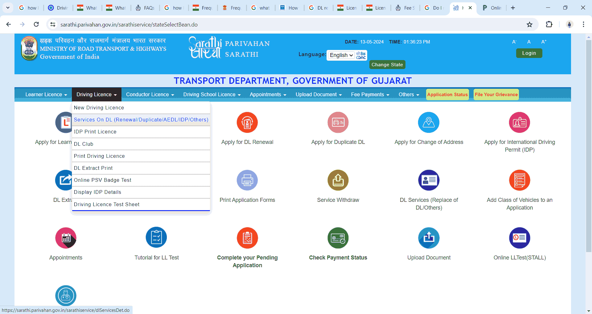 Parivahan seva portal
