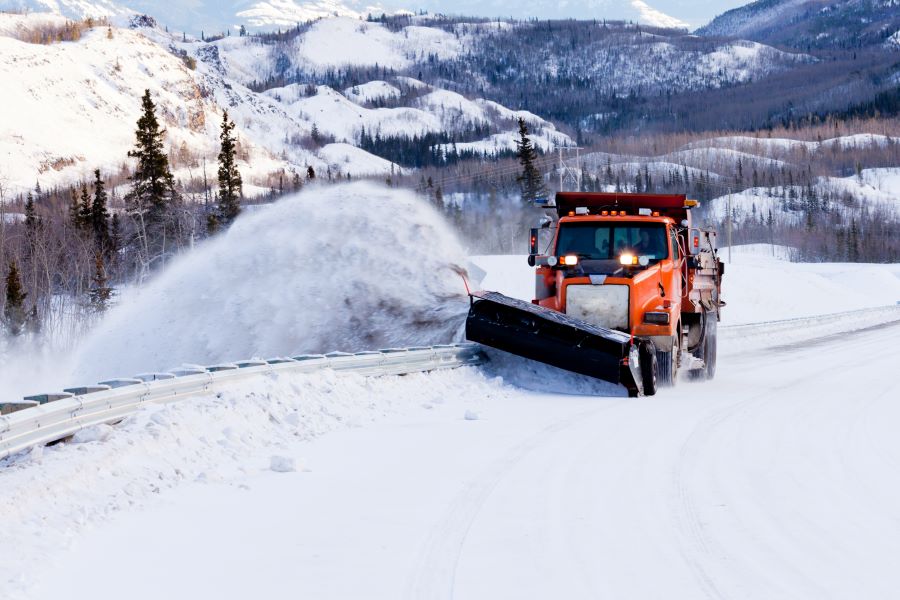 truck carrying snow