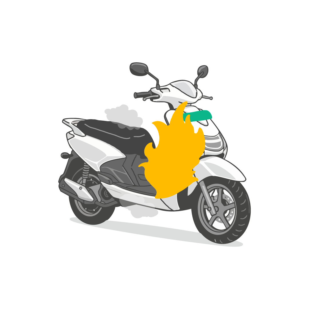 Bike got fire