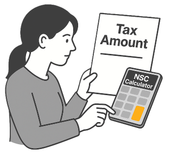 A women calculating the tax on nsc maturity amount