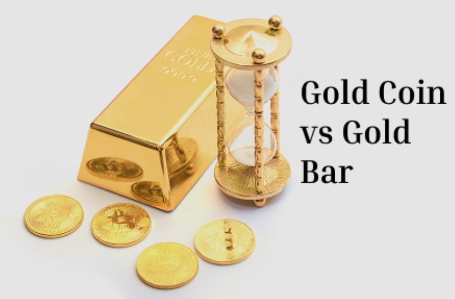 difference between gold bar and gold coin