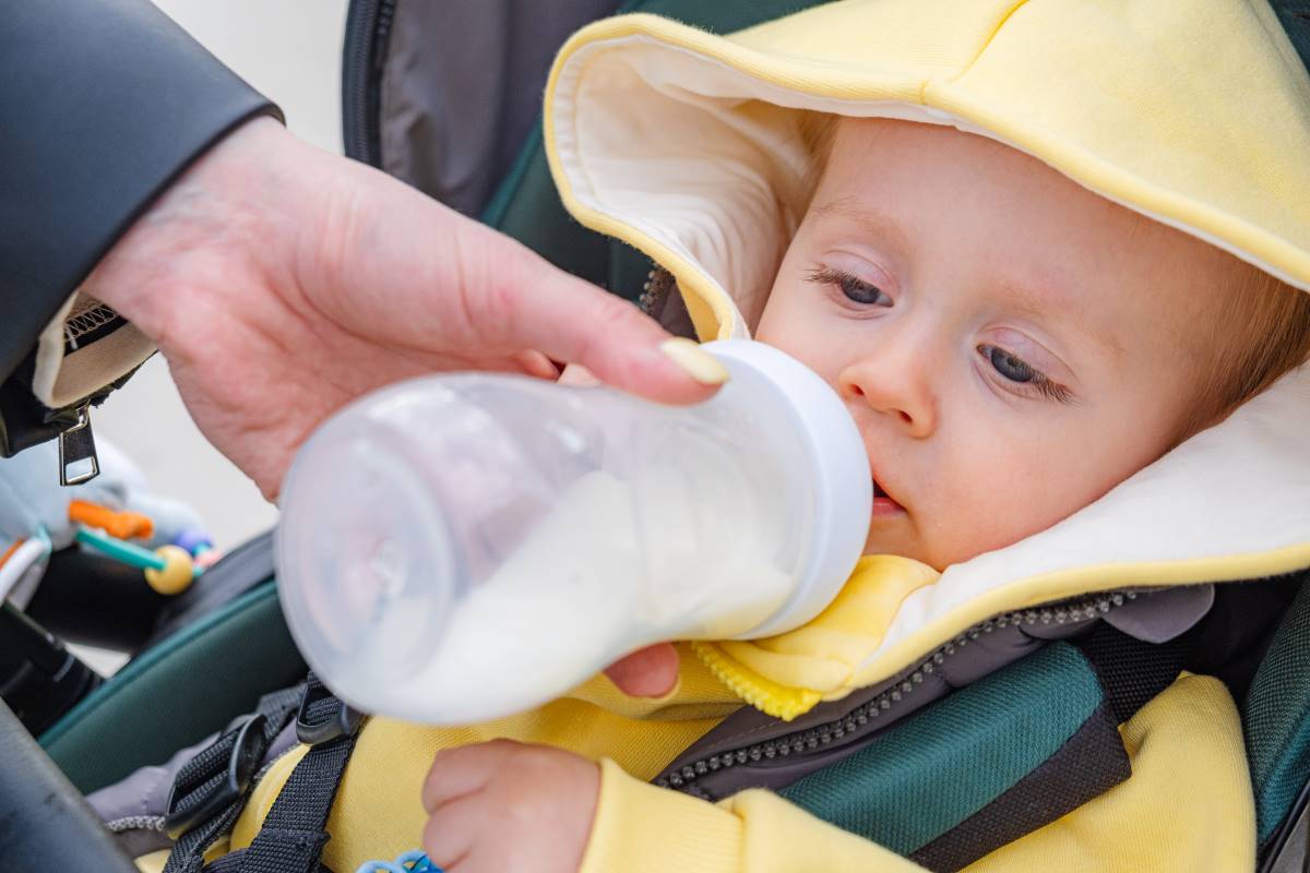 baby drinking formula