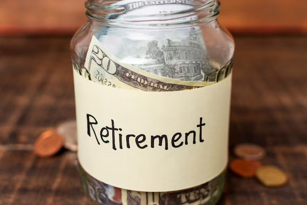 retirement jar filled with money