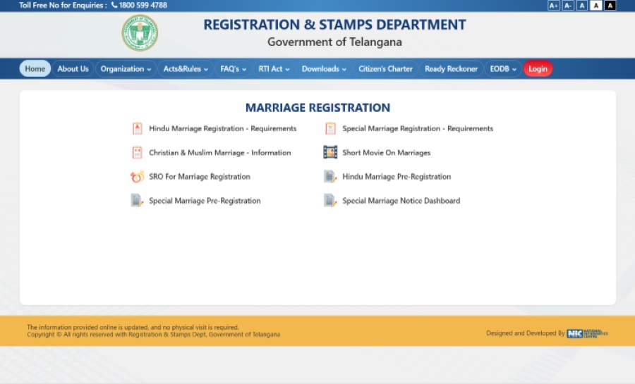 steps to download marriage certificate in telangana through portal