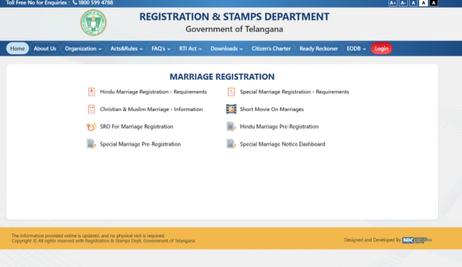 visit the telangana marriage portal to get duplicate marriage certificate