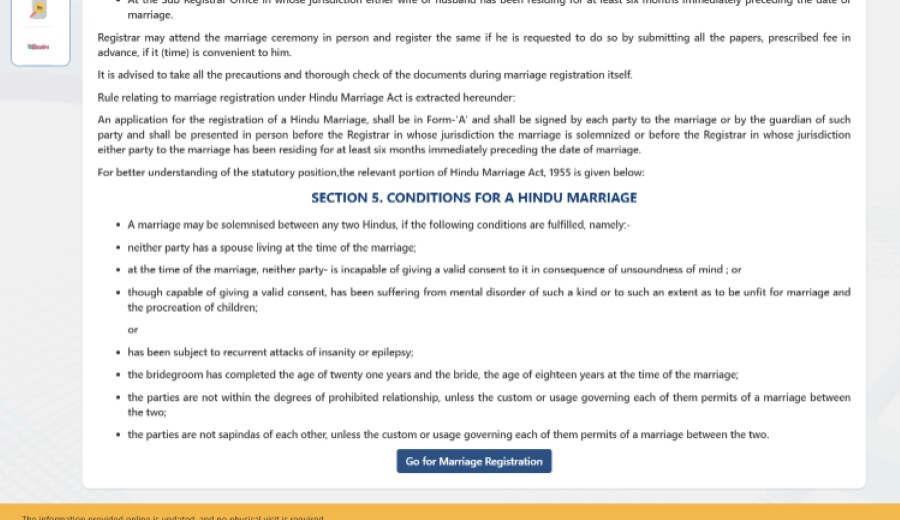 how to download marriage certificate form through portal in telengana