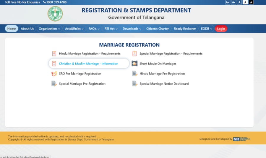 how to download muslim marriage certificate in telangana through portal