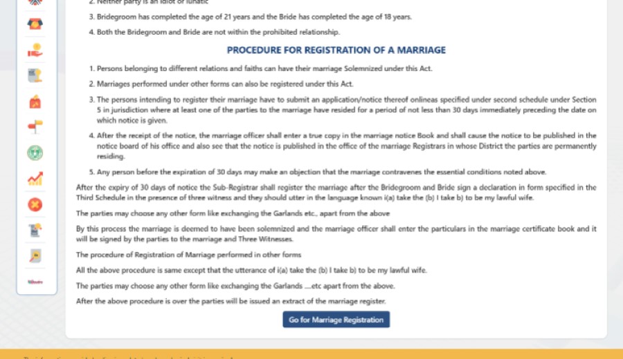step 4 on how to apply intercaste marriage in telangana