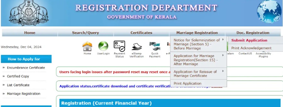 step 4 on how to apply marriage certificate in kerala