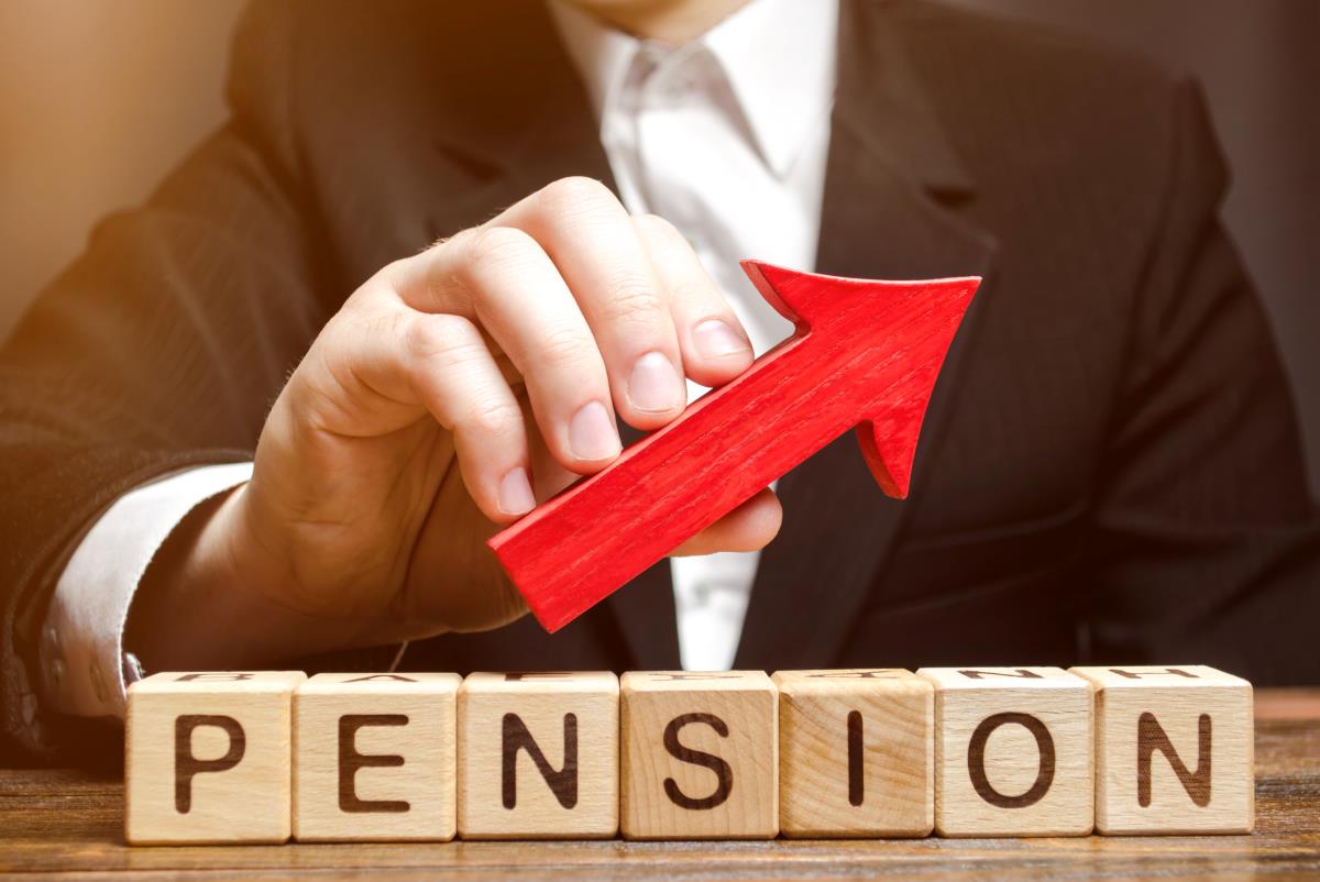 wooden blocks with the word pension